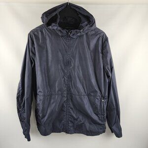 Theory Hoodie Mens XXL Navy Blue Full Zip Windbreaker